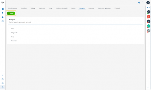 Kategorie spraw w systemie 5 ways... - jak je dodać?